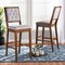 Baxton Studio Gideon ModernGrey Fabric Upholstered and Walnut Brown Finished Wood 2-Piece Bar Stool Set PR 194-2PC-12149-ZORO - alternate 1